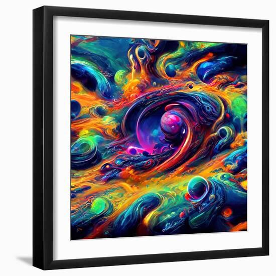 Abstract Swirls Cosmic-null-Framed Art Print