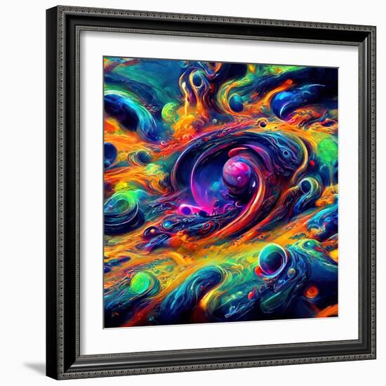 Abstract Swirls Cosmic-null-Framed Art Print