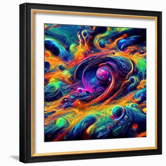 Abstract Swirls Cosmic-null-Framed Art Print