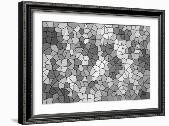 Abstract Texture of a Gray Mosaic-malven-Framed Art Print