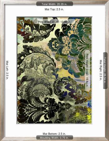Abstract Textured Background Black Blue And Green Floral Patterns On Yellow Backdrop Art Print Iulias Art Com