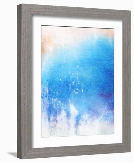 Abstract Textured Background: Blue And White Patterns-iulias-Framed Art Print