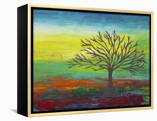 Abstract Tree 3-Hilary Winfield-Framed Premier Image Canvas