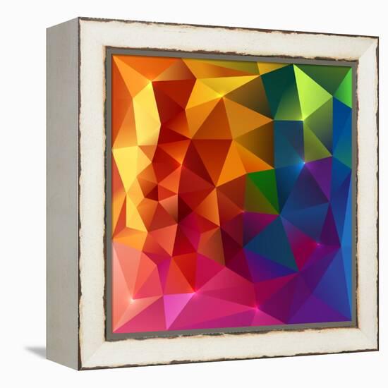 Abstract Triangles Colorful Background-art_of_sun-Framed Stretched Canvas