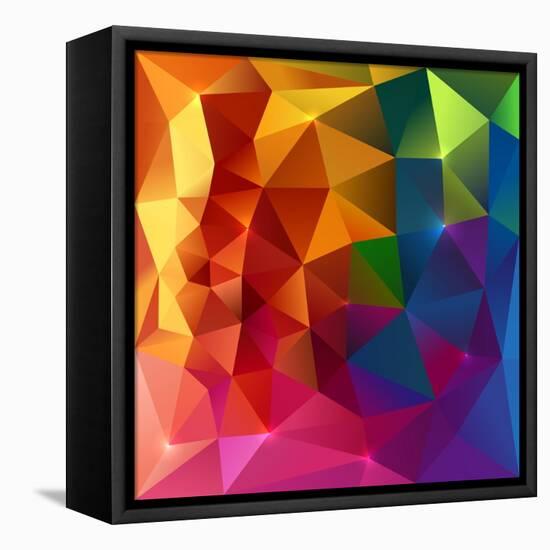 Abstract Triangles Colorful Background-art_of_sun-Framed Stretched Canvas