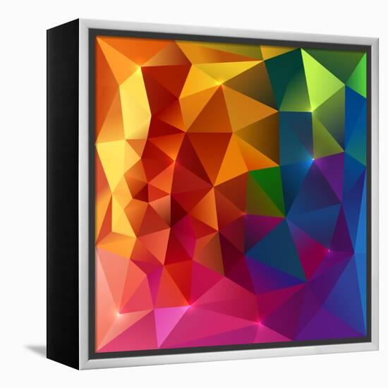 Abstract Triangles Colorful Background-art_of_sun-Framed Stretched Canvas