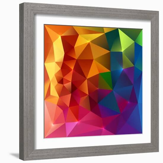 Abstract Triangles Colorful Background-art_of_sun-Framed Art Print