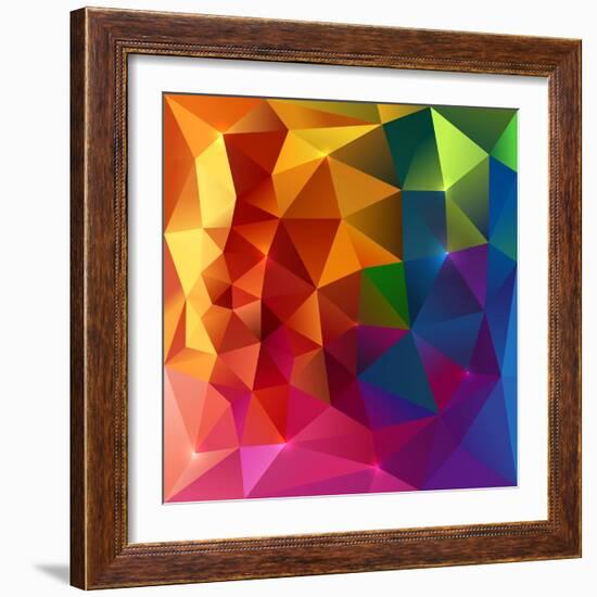 Abstract Triangles Colorful Background-art_of_sun-Framed Art Print