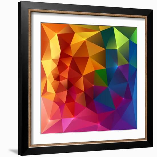 Abstract Triangles Colorful Background-art_of_sun-Framed Art Print