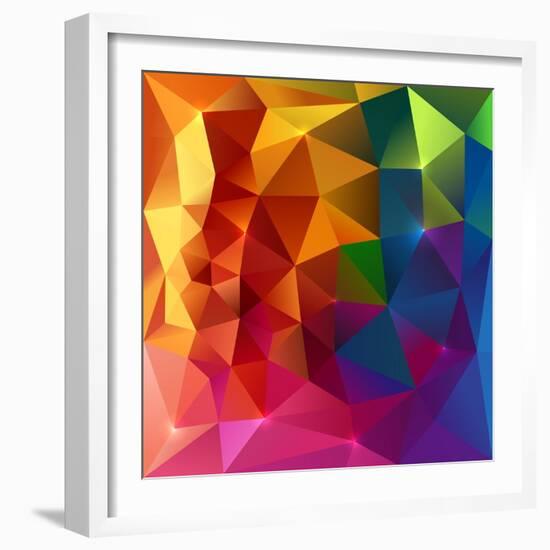 Abstract Triangles Colorful Background-art_of_sun-Framed Art Print