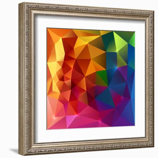 Abstract Triangles Colorful Background-art_of_sun-Framed Art Print