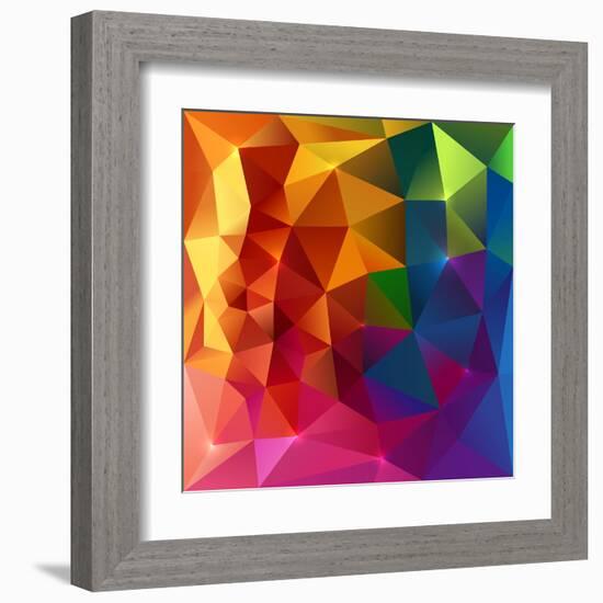 Abstract Triangles Colorful Background-art_of_sun-Framed Art Print