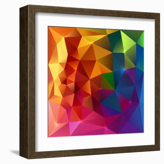 Abstract Triangles Colorful Background-art_of_sun-Framed Art Print