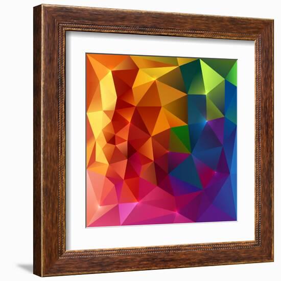 Abstract Triangles Colorful Background-art_of_sun-Framed Art Print