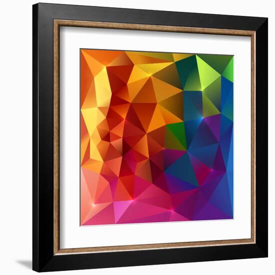 Abstract Triangles Colorful Background-art_of_sun-Framed Art Print