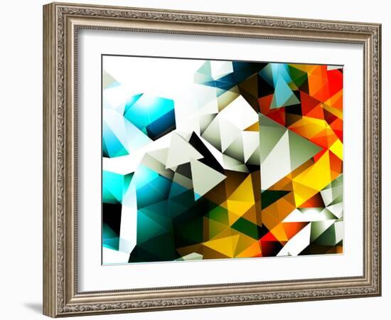 Abstract Triangular Background-VolsKinvols-Framed Art Print