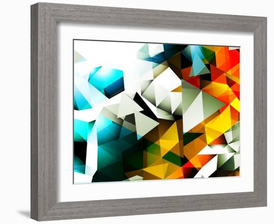 Abstract Triangular Background-VolsKinvols-Framed Art Print