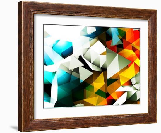 Abstract Triangular Background-VolsKinvols-Framed Art Print