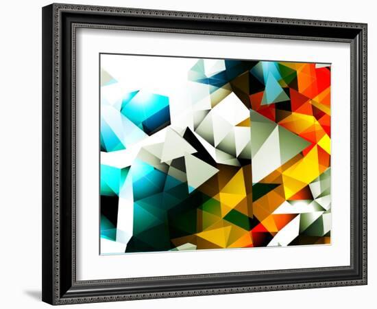 Abstract Triangular Background-VolsKinvols-Framed Art Print