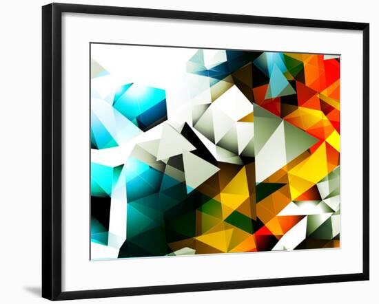 Abstract Triangular Background-VolsKinvols-Framed Art Print