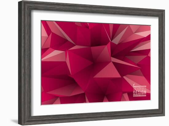 Abstract Triangular Crystalline Background, Low Poly Style Illustration-archetype-Framed Art Print