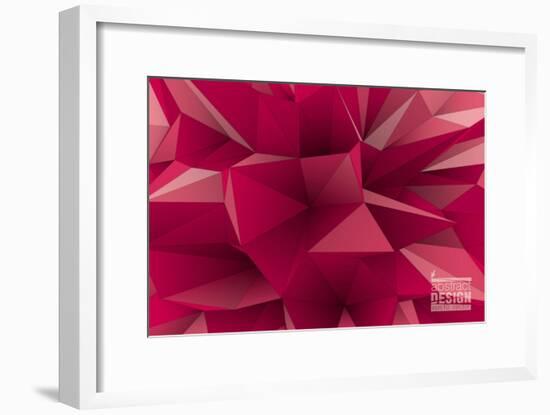 Abstract Triangular Crystalline Background, Low Poly Style Illustration-archetype-Framed Art Print