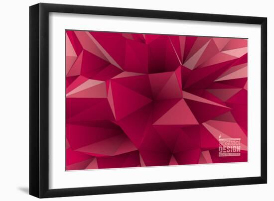 Abstract Triangular Crystalline Background, Low Poly Style Illustration-archetype-Framed Art Print