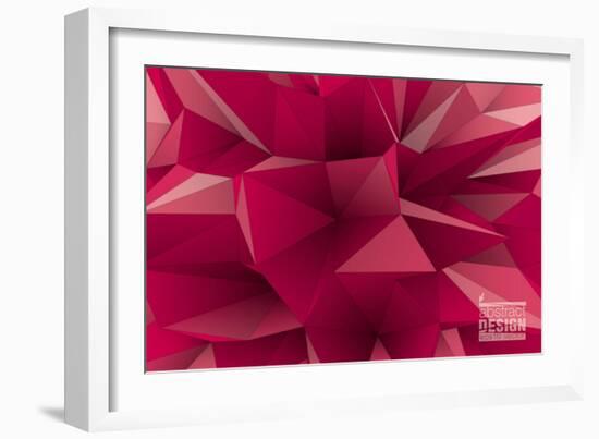 Abstract Triangular Crystalline Background, Low Poly Style Illustration-archetype-Framed Art Print