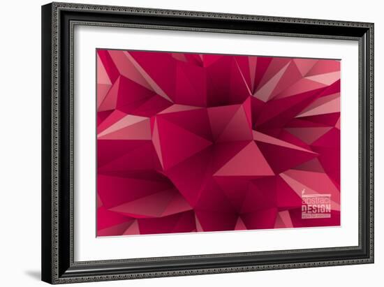 Abstract Triangular Crystalline Background, Low Poly Style Illustration-archetype-Framed Art Print