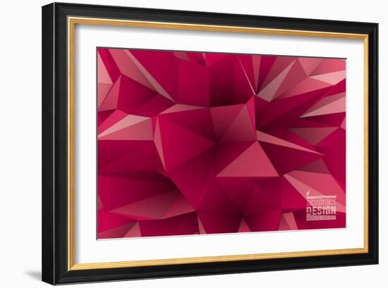 Abstract Triangular Crystalline Background, Low Poly Style Illustration-archetype-Framed Art Print