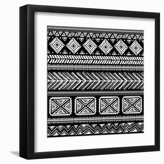 Abstract Tribal Pattern-transiastock-Framed Art Print