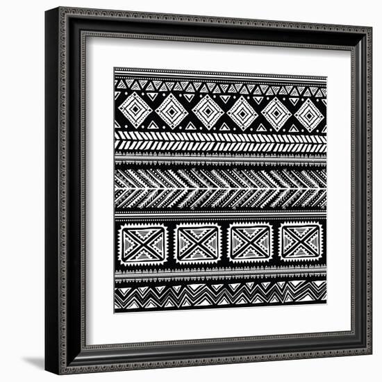 Abstract Tribal Pattern-transiastock-Framed Art Print