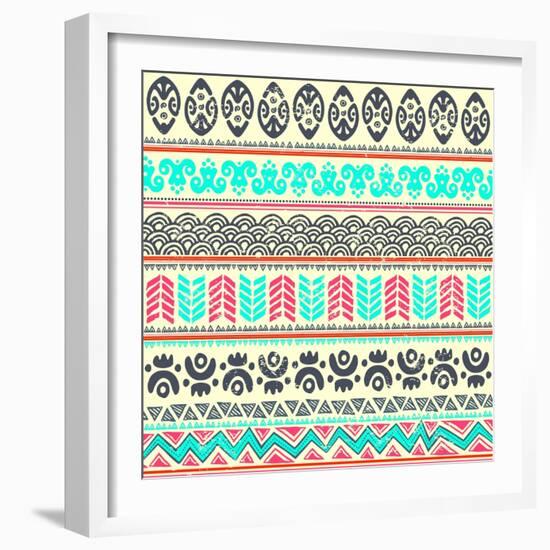 Abstract Tribal Pattern-transiastock-Framed Art Print