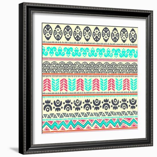 Abstract Tribal Pattern-transiastock-Framed Art Print