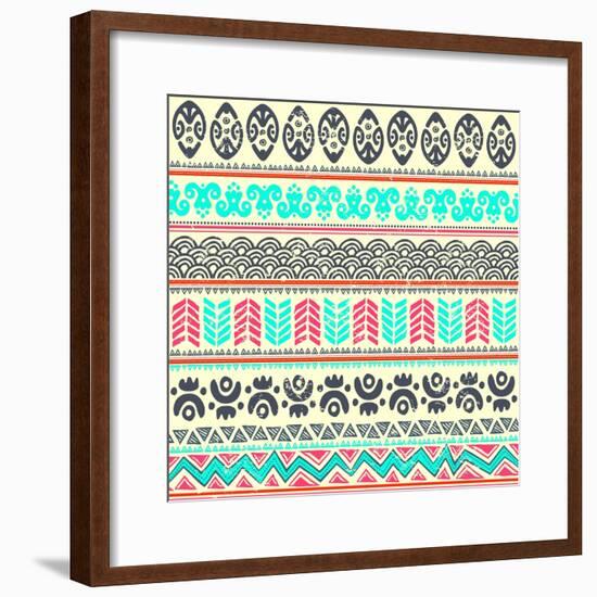 Abstract Tribal Pattern-transiastock-Framed Premium Giclee Print
