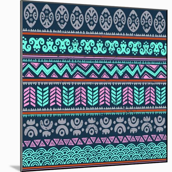 Abstract Tribal Pattern-transiastock-Mounted Art Print