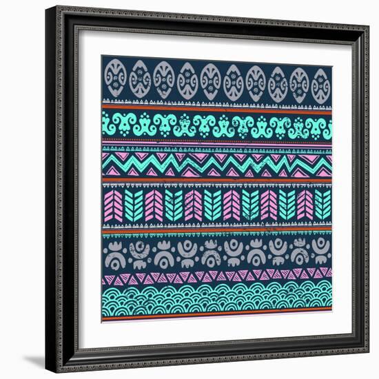 Abstract Tribal Pattern-transiastock-Framed Art Print