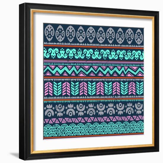 Abstract Tribal Pattern-transiastock-Framed Art Print