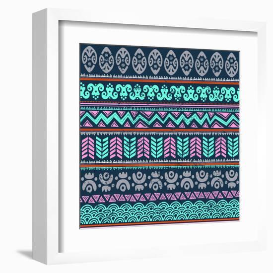 Abstract Tribal Pattern-transiastock-Framed Art Print