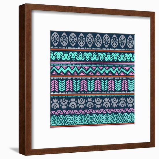 Abstract Tribal Pattern-transiastock-Framed Art Print