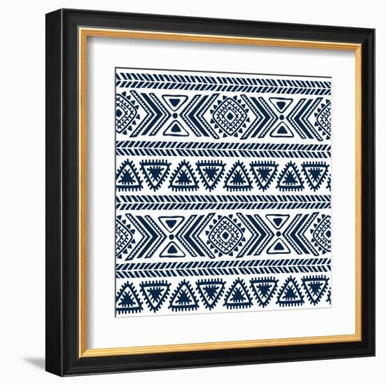 Abstract Tribal Pattern-transiastock-Framed Art Print