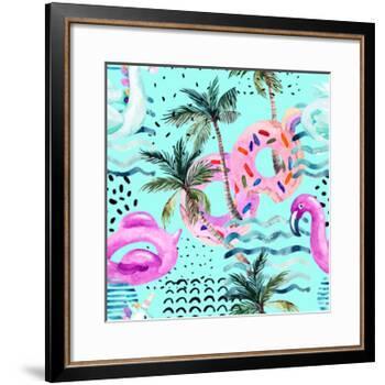 Abstract Tropical Geometric Pattern-tanycya-Framed Art Print