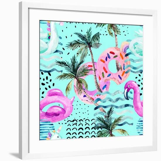 Abstract Tropical Geometric Pattern-tanycya-Framed Art Print