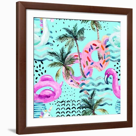 Abstract Tropical Geometric Pattern-tanycya-Framed Art Print