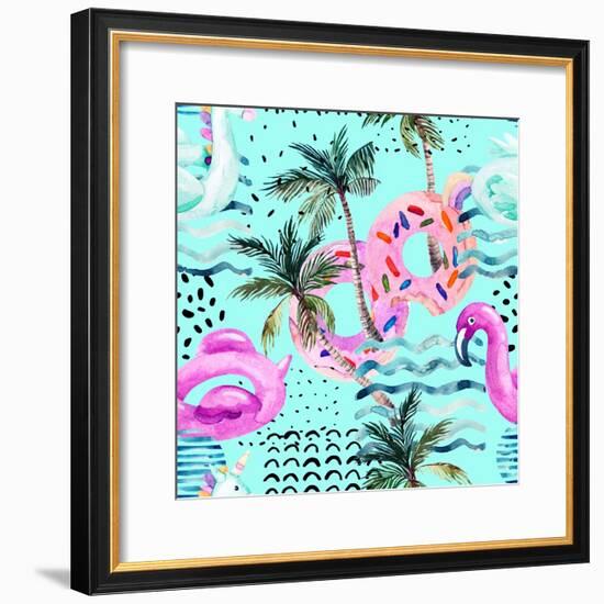 Abstract Tropical Geometric Pattern-tanycya-Framed Premium Giclee Print