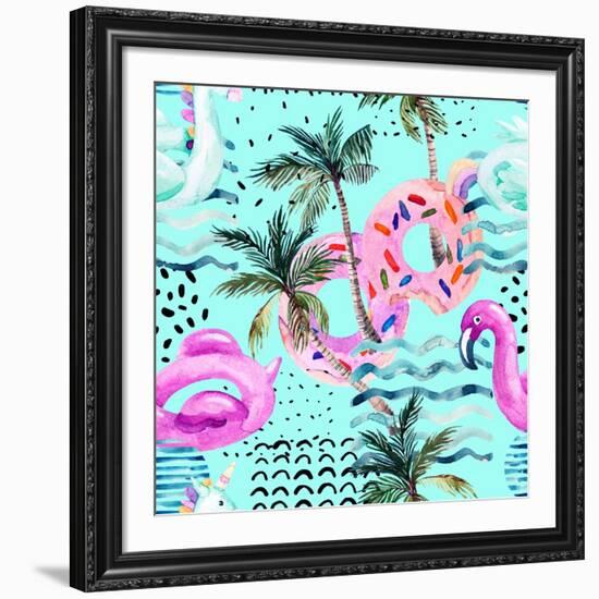 Abstract Tropical Geometric Pattern-tanycya-Framed Premium Giclee Print