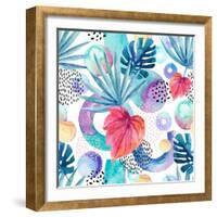 Abstract Tropical Geometric Pattern-tanycya-Framed Art Print