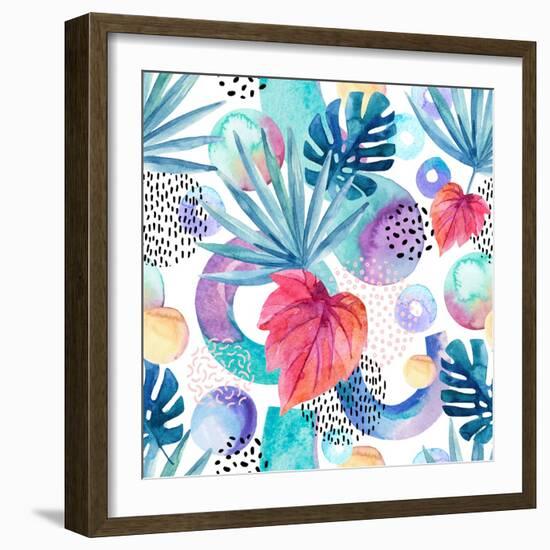 Abstract Tropical Geometric Pattern-tanycya-Framed Art Print