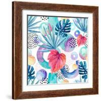 Abstract Tropical Geometric Pattern-tanycya-Framed Art Print