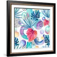 Abstract Tropical Geometric Pattern-tanycya-Framed Art Print